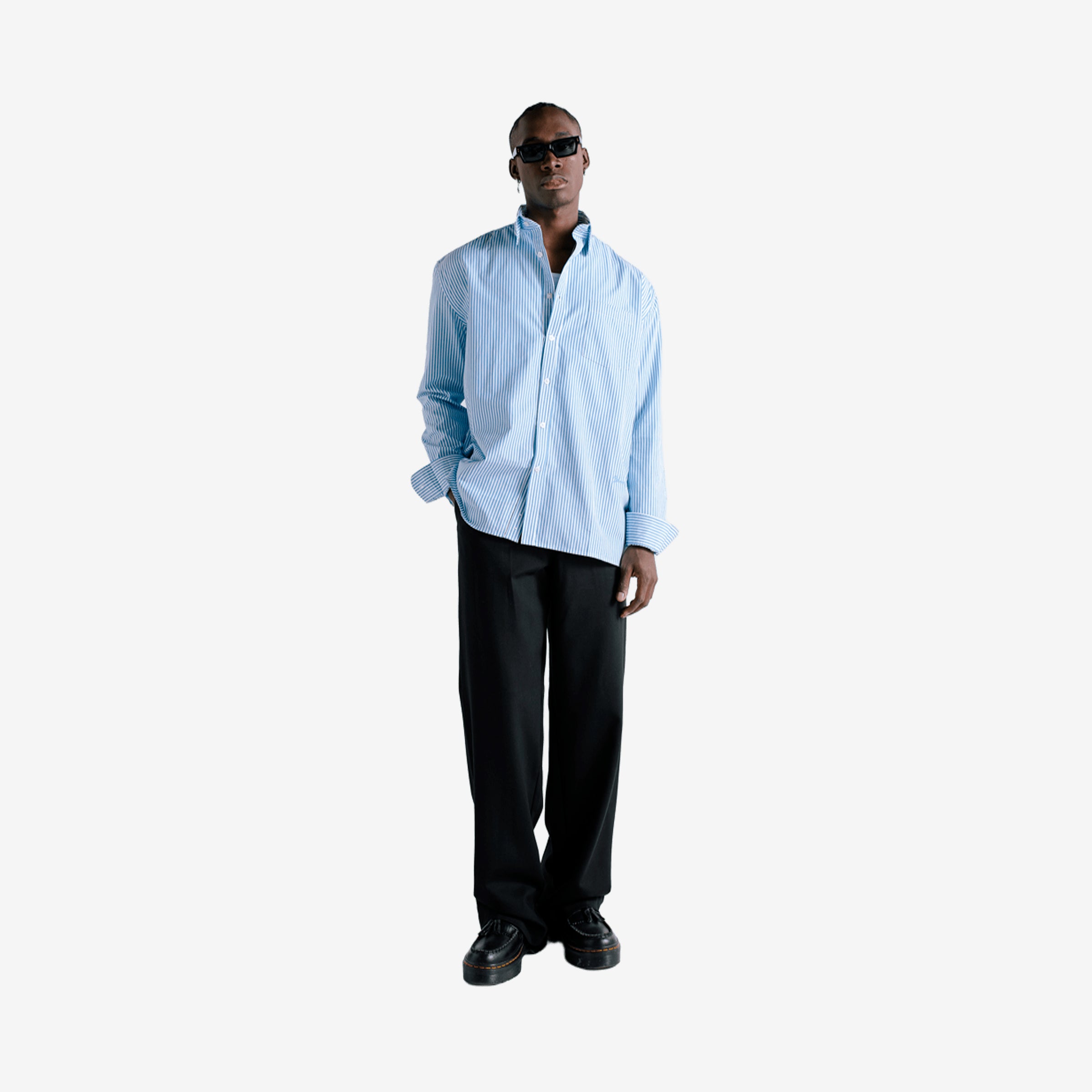 Monoic Pinstripe Shirt - Light Blue